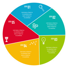 Infographics design vector and business icons with 5 options for presentation and web site	