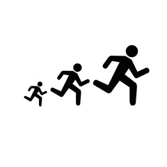 Fototapeta na wymiar Runner flat icon. Running man vector silhouette. Run concept, shadow. Sprinter
