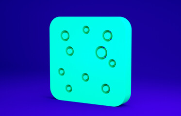 Green Beer bubbles icon isolated on blue background. Minimalism concept. 3d illustration 3D render.