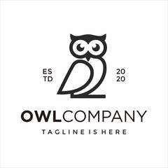 simple owl icon logo design template vector