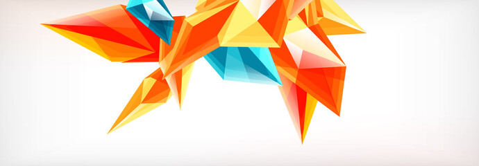 Vector 3d triangles and pyramids abstract background for business or technology presentations, internet posters or web brochure covers