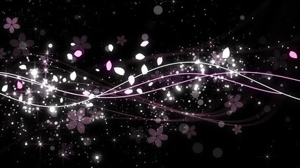 桜 花びら 背景 曲線 流れる