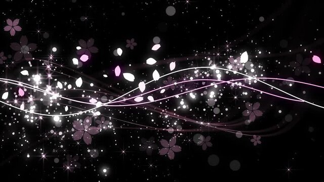 桜 花びら 背景 曲線 流れる