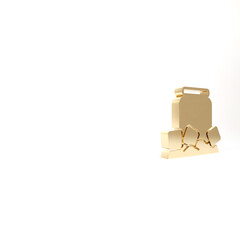 Gold Cold beer can icon isolated on white background. 3d illustration 3D render.