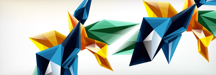 Vector 3d triangles and pyramids abstract background for business or technology presentations, internet posters or web brochure covers