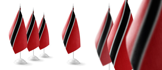 Set of Trinidad and Tobago national flags on a white background