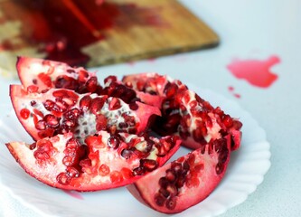 pomegranate on a plate