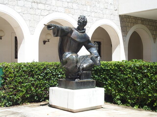 Statue in front of a church in Split, Croatia
