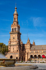 Fototapeta na wymiar Seville. Spain. 12.11.2016. Plaza España in the city of Seville.