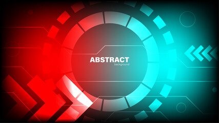 Abstract lines with blue and red background, Technology baclground concept with copy space, vector.