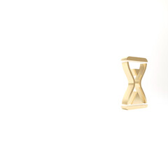 Gold Sauna hourglass icon isolated on white background. Sauna timer. 3d illustration 3D render.