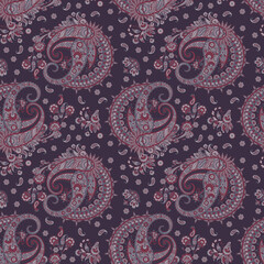 paisley seamless Vector pattern. batik style background