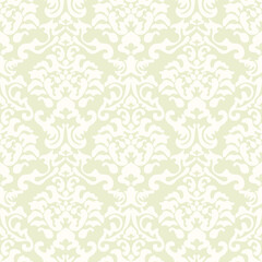 Baroque wallpaper. Seamless vector background ornate art deco decorative leaves. Damascus