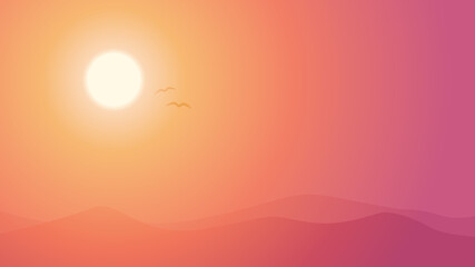 Abstract sunrise gradient background sun shine landscape