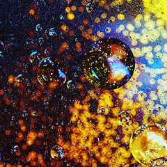 water drops on the surface of water