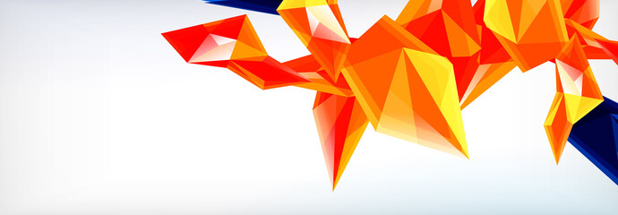 Vector 3d triangles and pyramids abstract background for business or technology presentations, internet posters or web brochure covers