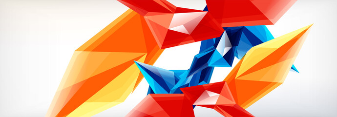 Vector 3d triangles and pyramids abstract background for business or technology presentations, internet posters or web brochure covers