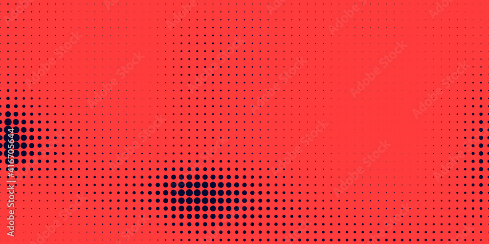 Poster halftone in abstract style. geometric retro banner vector texture. modern print. dark blue and red b
