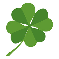 Lucky clover leaf, four isolated on white, for St. Patrick's Day. Vector illustration.