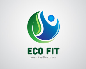 nature eco health fit logo icon symbol design illustration inspiration