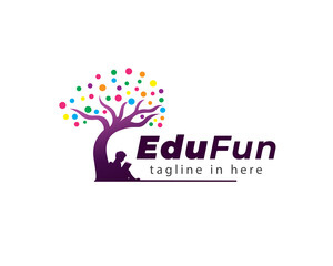 Smart brain tree fun education logo symbol design illustration inspiration