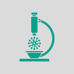 Research Coronavirus By Microscope Icon