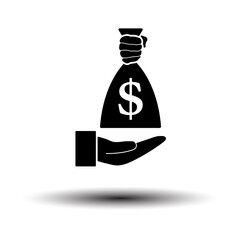 Hand Holding The Money Bag Icon