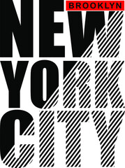 new york city typography for print t shirt