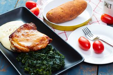 Roasted chicken breast with potatoes