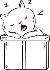 Obraz premium cute cat illustration vector for kids