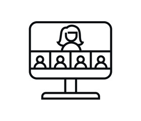 video conference icon, video chat vector, video call illustration