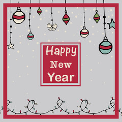 Fototapeta na wymiar happy new year greeting card in retro style