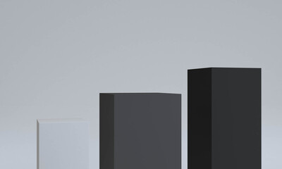 3d rendering Cube podium minimal white wall scene