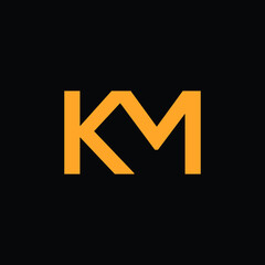 km letter logo design 