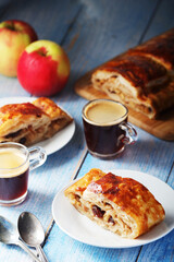 Traditional Austrian strudel with apples