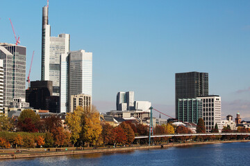 Downtown in Frankfurt in the city center, Germany