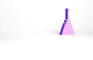 Purple Chandelier icon isolated on white background. Minimalism concept. 3d illustration 3D render.