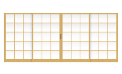 Shoji ( japanese traditional doorwindow ) vector illustration - obrazy, fototapety, plakaty
