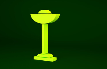 Yellow Floor lamp icon isolated on green background. Minimalism concept. 3d illustration 3D render.