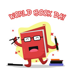 world book day with illustration of book character
