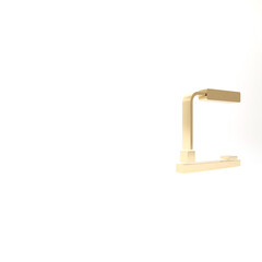 Gold Table lamp icon isolated on white background. Desk lamp. 3d illustration 3D render.