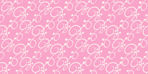 abstract seamless pattern with ornament on pink background wallpaper texture for your design vector graphics