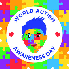 Flat design of Autism Day