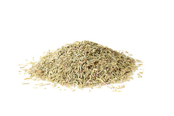 heap of dried rosemary isolated on white background