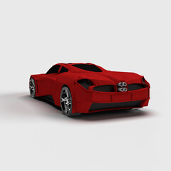 Fototapeta na wymiar red sports car on white background