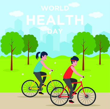 World health day concept flat design