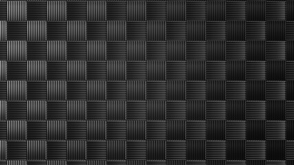 geometric black wall background. 3D illustration.