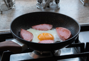 In the course of making breakfast with fresh eggs