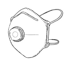 Vector illustration of respirator FFP1 FFP2 FFP3