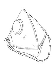 Vector illustration of respirator FFP1 FFP2 FFP3